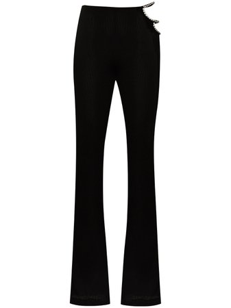 AREA crystal-embellished cut-out Trousers - Farfetch