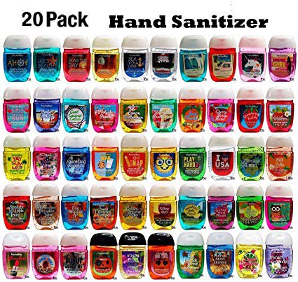 Amazon.com: Bath and Body Works Anti-Bacterial Hand Gel 20-Pack PocketBac Sanitizers, Assorted Scents, 1 fl oz each: Health & Personal Care