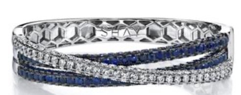 White Gold - Blue Gemstones “Orbit” Bracelet