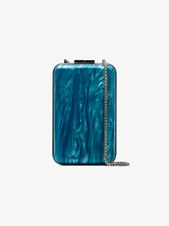 Marzook blue and pink marbled clutch bag | Browns