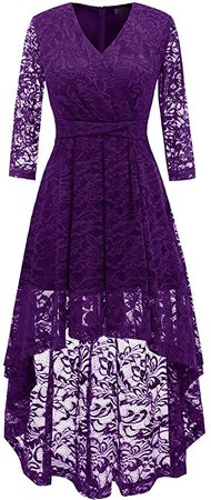 Amazon.com: DRESSTELLS Women's Vintage Floral Lace 3/4 Sleeves Dress Hi-Lo Cocktail Party Swing Dress: Clothing