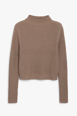 Low turtleneck knit - Beige - Jumpers - Monki WW