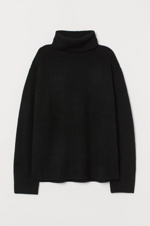 Knit Turtleneck Sweater - Black - Ladies | H&M US