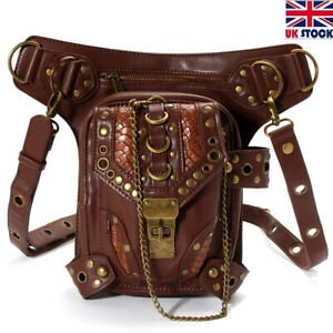 UK Women Leather Steampunk Belt Shoulder Bag Waist Leg Holster Cyberpunk Pouch | eBay