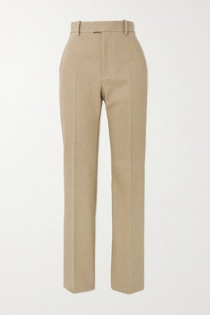 Beige Linen-blend canvas straight-leg pants | Bottega Veneta | NET-A-PORTER
