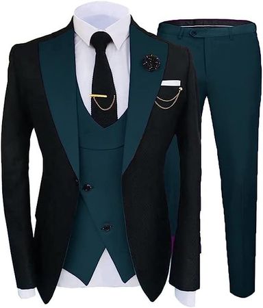 Men's Notch Lapel 3 Pieces Wedding Suits Groom Tuxedos Burgundy Men Dress Suits Sets at Amazon Men’s Clothing store