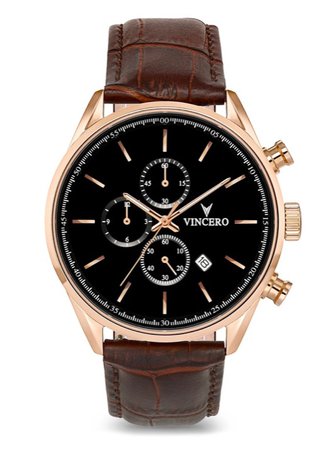 brown and gold vincero watch