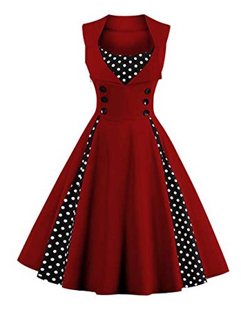 Amazon.com: Killreal Women's Polka Dot Retro Vintage Style Cocktail Party Swing Dresses: Clothing