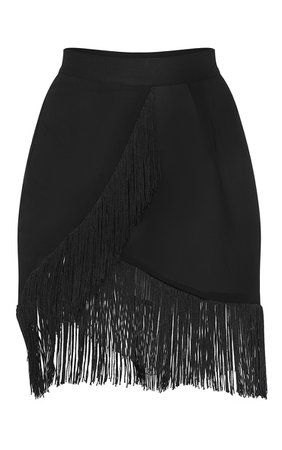 Black Tassel Beach Skirt | Swimwear | PrettyLittleThing
