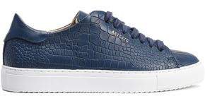 Croc-effect Leather Sneakers