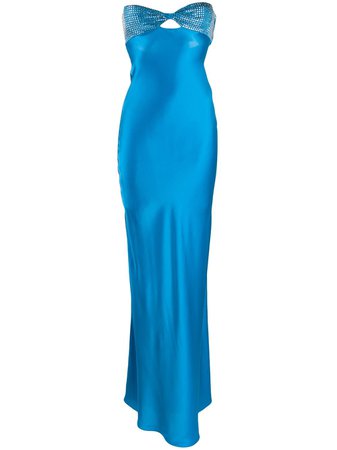 Shop blue Alessandra Rich sequin embellished evening dress with Express Delivery - Farfetch