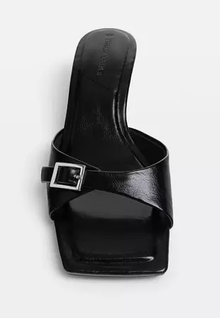 High-heeled slider sandals with buckle - Women's Shoes | Stradivarius United States