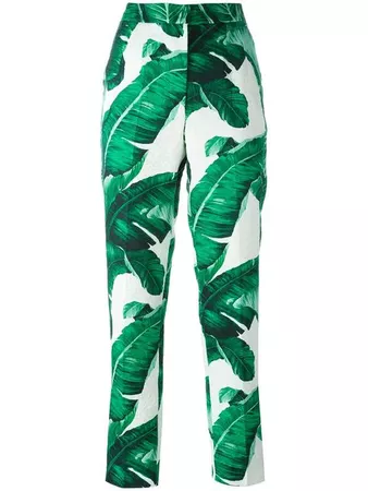 Dolce & Gabbana Banana Leaf Print Brocade Trousers - Farfetch
