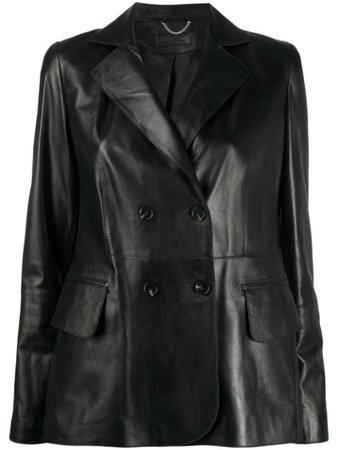 Desa 1972 Leather Double Breasted Jacket K12287 Black | Farfetch