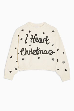 PETITE Knitted I Heart Christmas Jumper | Topshop
