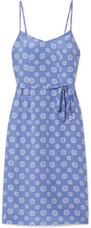 HVN - Lily Floral-print Silk Crepe De Chine Slip Dress - Blue
