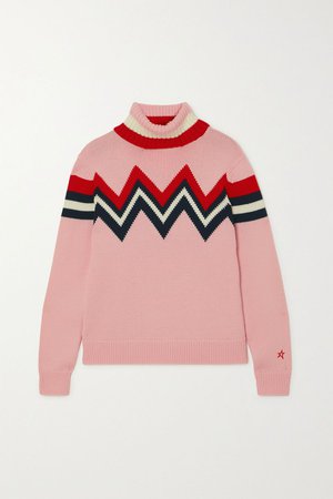 Pink Varde intarsia merino wool turtleneck sweater | Perfect Moment | NET-A-PORTER
