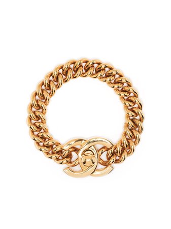 Chanel Pre-Owned 1996 CC turn-lock chain bracelet - FARFETCH