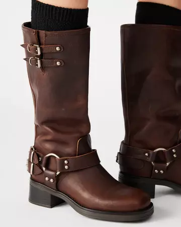 ASTOR Brown Leather Knee High Boot | Women's Boots – Steve Madden