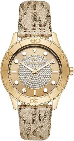 Amazon.com: Michael Kors Women's Runway Stainless Steel Quartz Watch with PVC Strap, Gold, 20 (Model: MK6999) : Clothing, Shoes & Jewelry