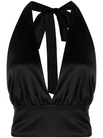 Shop black Andamane halterneck silk-blend blouse with Express Delivery - Farfetch