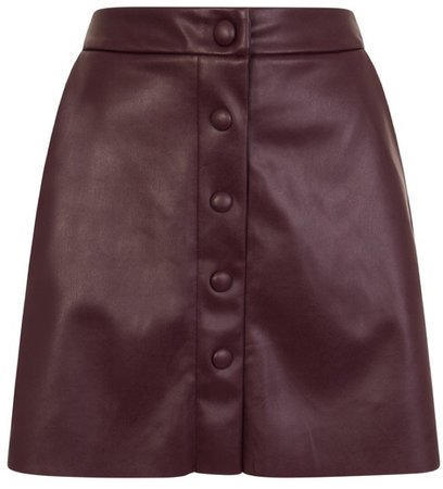 Plum Leather Skirt