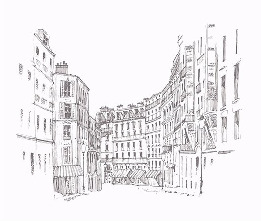 paris street sketch