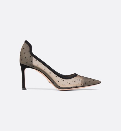 D-Moi high-heeled shoe in dotted Swiss tulle - Shoes - Women's Fashion | DIOR
