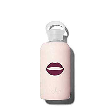 Amazon.com: bkr Tutu Water Bottle with a Black Cherry Lip Decal, Opaque Ballet Pale Peachy Pink with Dark red Lip, Narrow Mouth Glass Bottle with Soft Silicone Sleeve, BPA Free & Dishwasher Safe, 16 oz: Luxury Beauty
