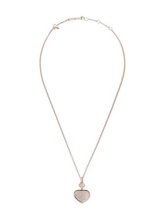 Chopard 18kt rose gold Happy Hearts diamond pendant necklace
