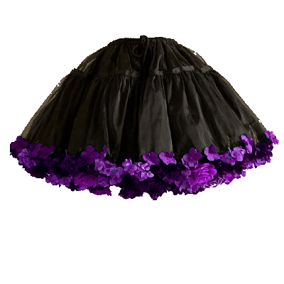 DevilInspired Harvest Spring 35cm/45cm Length Floral Petticoat Black and Purple (Dei5 Edit)