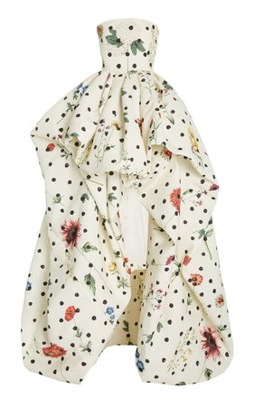 Polka Dot Printed Faille Gown By Oscar De La Renta | Moda Operandi