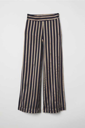 Striped Pants - Dark blue/striped - Ladies | H&M US