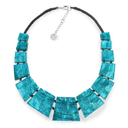 Teal Aztec Collar Shiny Necklace – The Jewellery Stop
