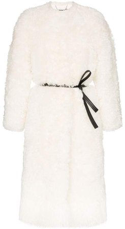 shearling belted coat