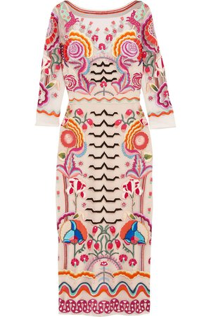 Pink Chimera embroidered tulle midi dress | Sale up to 70% off | THE OUTNET | TEMPERLEY LONDON | THE OUTNET