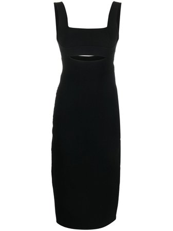 Victoria Beckham square-neck cut-out Fitted Dress - Farfetch
