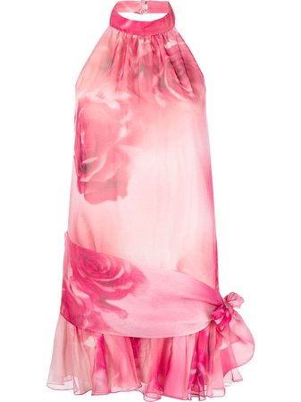 Blumarine Halterneck Silk Dress - Farfetch