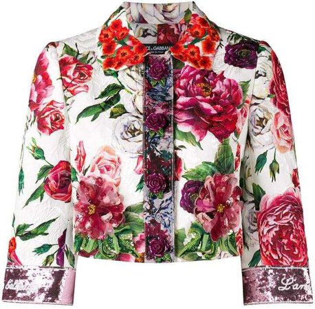Dolce & Gabbana peony print cropped jacket