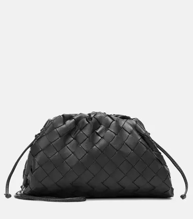 Pouch Mini Intrecciato Leather Shoulder Bag in Black - Bottega Veneta | Mytheresa