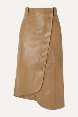 GANNI | Asymmetric leather wrap skirt | NET-A-PORTER.COM