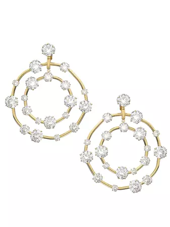 Shop Swarovski Constella Gold-Plated & Crystal Clip-On Earrings | Saks Fifth Avenue