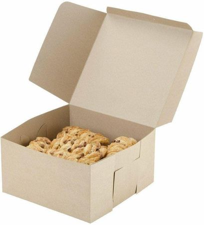 10" x 10" x 5" Brown Square Kraft Paperboard Cake / Bakery Box Fabr Cake boxes Bakery boxes Pastry boxes Bakery box Boxes for cookies Baking boxes Cake packing boxes : Industrial y Científico