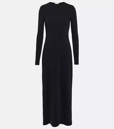 Jersey Maxi Dress in Black - The Row | Mytheresa