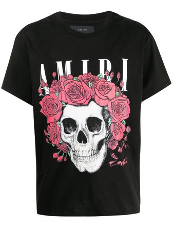 Shop AMIRI Grateful Dead skull-print cotton T-shirt with Express Delivery - FARFETCH