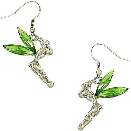 Amazon.com: DianaL Boutique Tinkerbell Fairy Earrings Green Crystal Wings Gift Boxed Tinker Bell: Clothing, Shoes & Jewelry