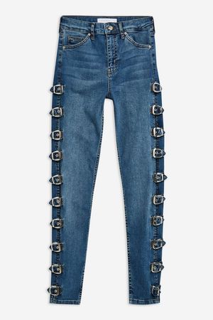 Mid Blue Side Buckle Jamie Jeans | Topshop