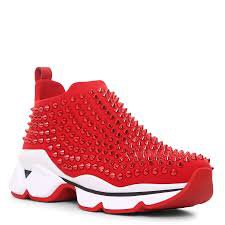red louboutin spike sneakers