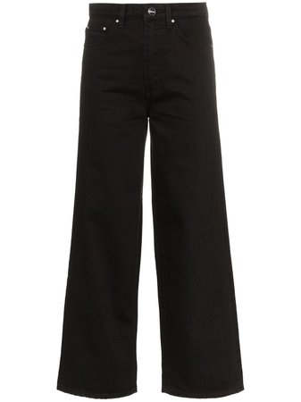 Black Totême mid-rise wide leg jeans FLAIRDENIM193230744 - Farfetch