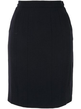 Blue Chanel Pre-Owned Pencil Skirt | Farfetch.com